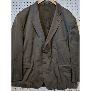 Towncraft Mens Blazer Jacket 52R Brown Worsted Wool Blend Pockets